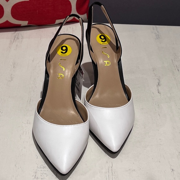 Unisa Shoes - White Pointed Toe Slingback Heels by Unisa - NWT
